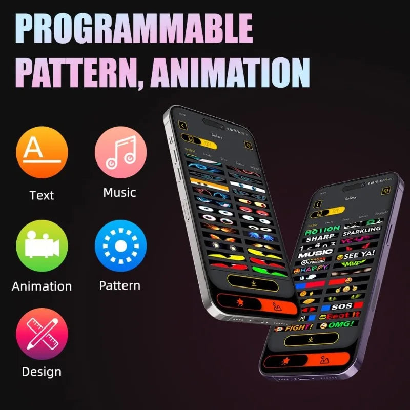 Puvora Car Window LED Display - Programmable Via Bluetooth